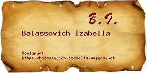 Balassovich Izabella névjegykártya